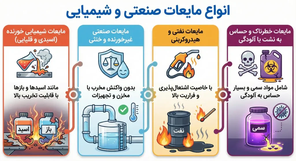 انواع مایعات صنعتی و شیمیایی